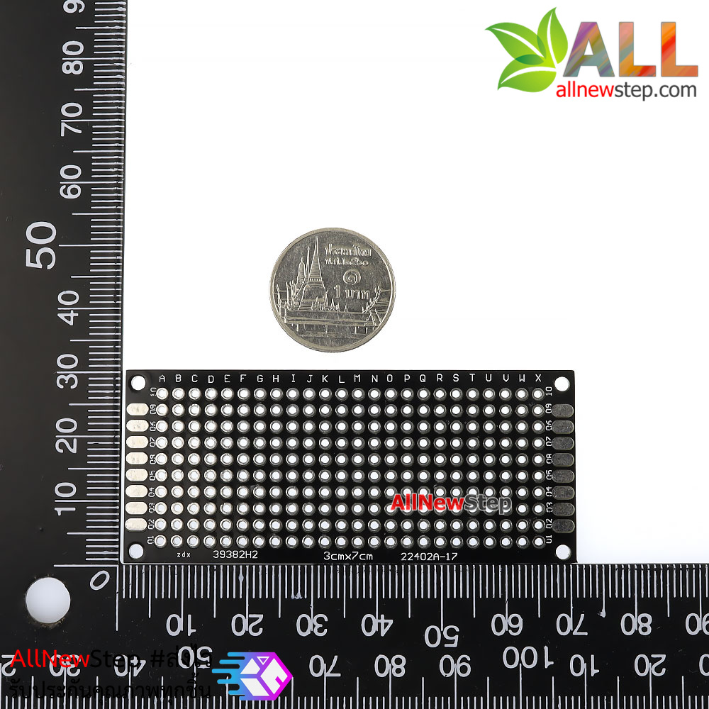 แผ่นปริ๊นอเนกประสงค์ pcb 3x7 สีดำ สองด้าน