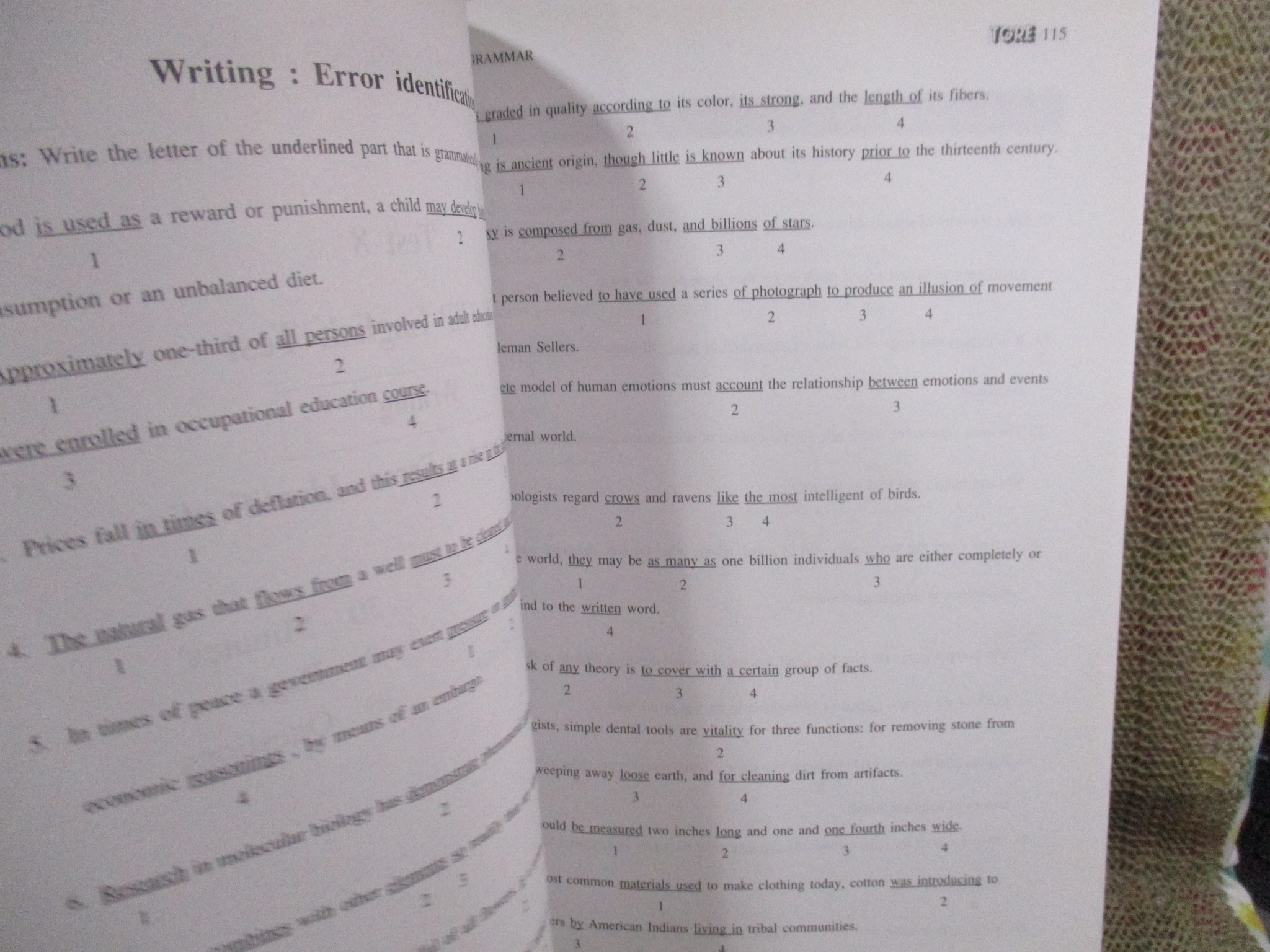 เตรียมสอบ CU-TEP GRAMMAR ERROR IDENTIFICATION / TGRE / ด้านในสะอาด ไม่มีรอยขีดเขียน /