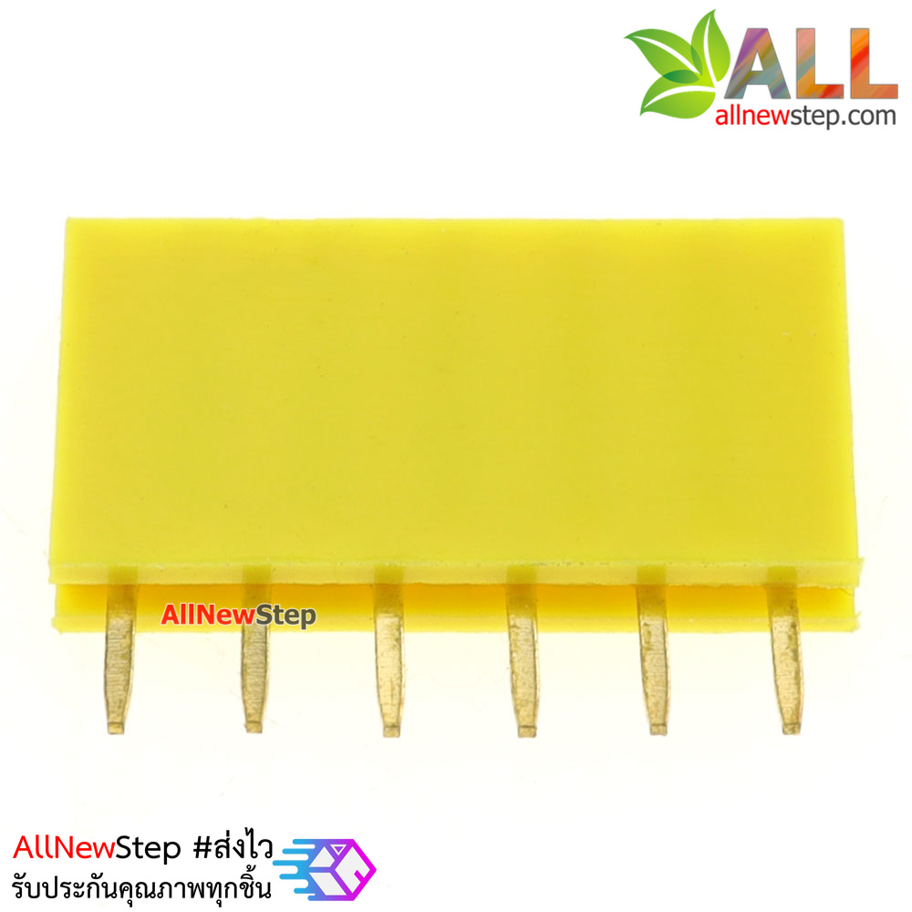 Pin header Female Header Single Row 2.54mm 6p Pin1x6 สีเหลือง