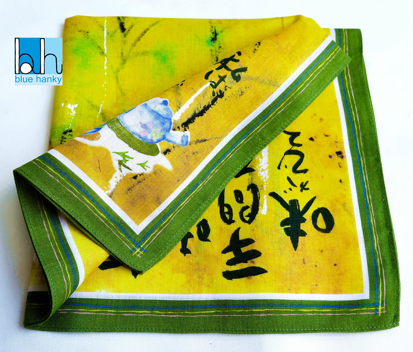 #194 19" ญี่ปุ่น ผ้าเช็ดหน้ามือ2 สภาพดี ผ้าเช็ดหน้าผืนใหญ่