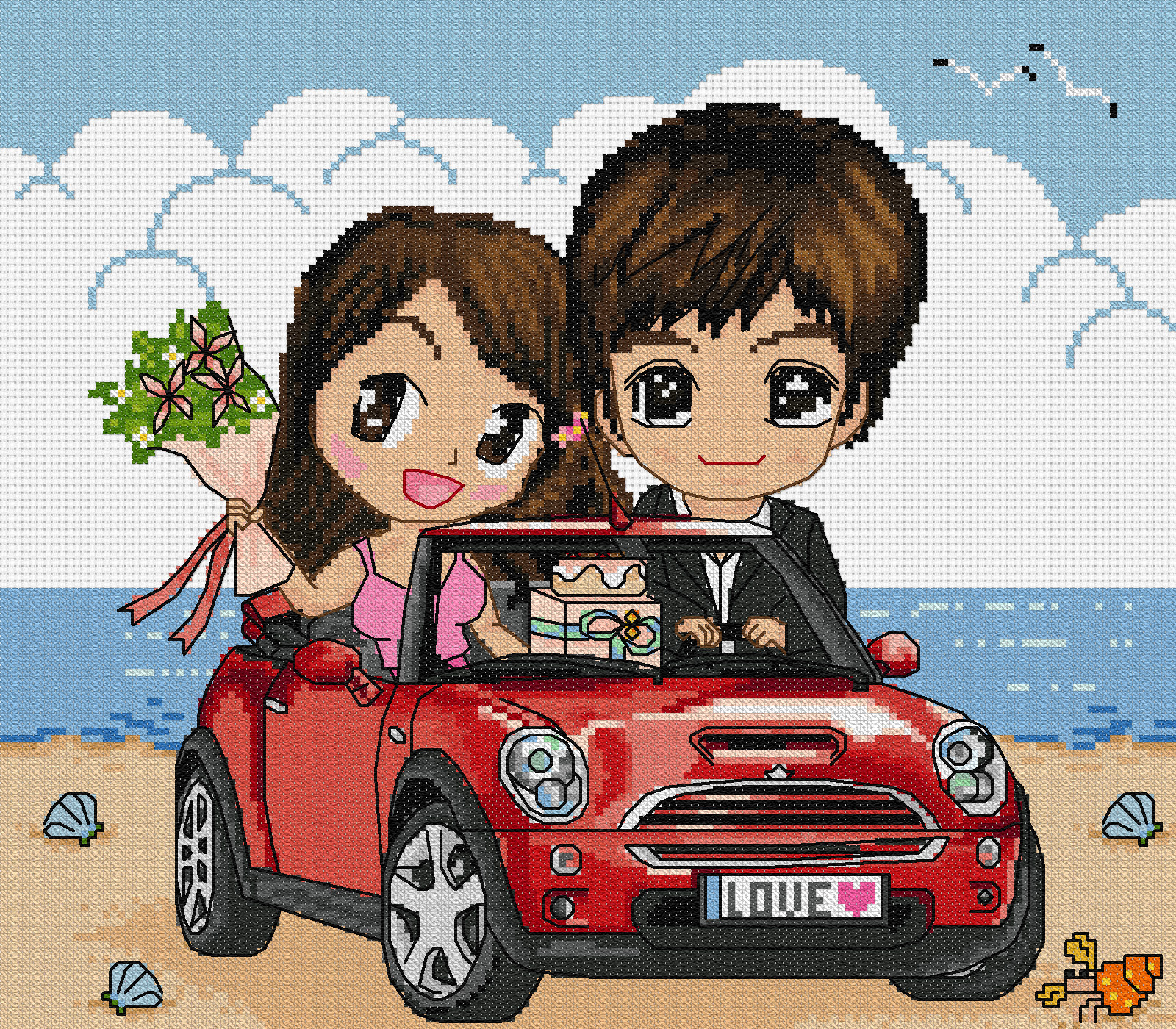 Jasmine ชุดปักครอสติช Happy Couple