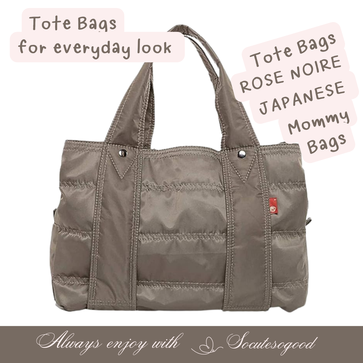 Rose Noire Tote bags for everyday look กระเป๋าผ้าไนลอนอย่างดีเบามาก ใช้ได้ทุกวันเหมาะกับทุกลุคทั้งเดินทาง,ทำงาน,ช้อบปิ้ง