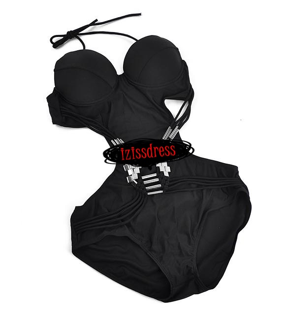 ***พร้อมส่งใหม่สุดๆๆ ราคาสุดพิเศษ***ชุดว่ายน้ำสีดำสุด sexy hot ปรอทแตกรับลมทะเล ช่วงเอวเว้าเข้ารูปทำให้หุ่นสวยดูเซ็กซี่ ตกแต่งโลหะเกรด A สาย 2 ข้างไขว้คอผูกโบว์ด้านหลัง สวยเซ็กซี่เหมือนแบบค่ะ
