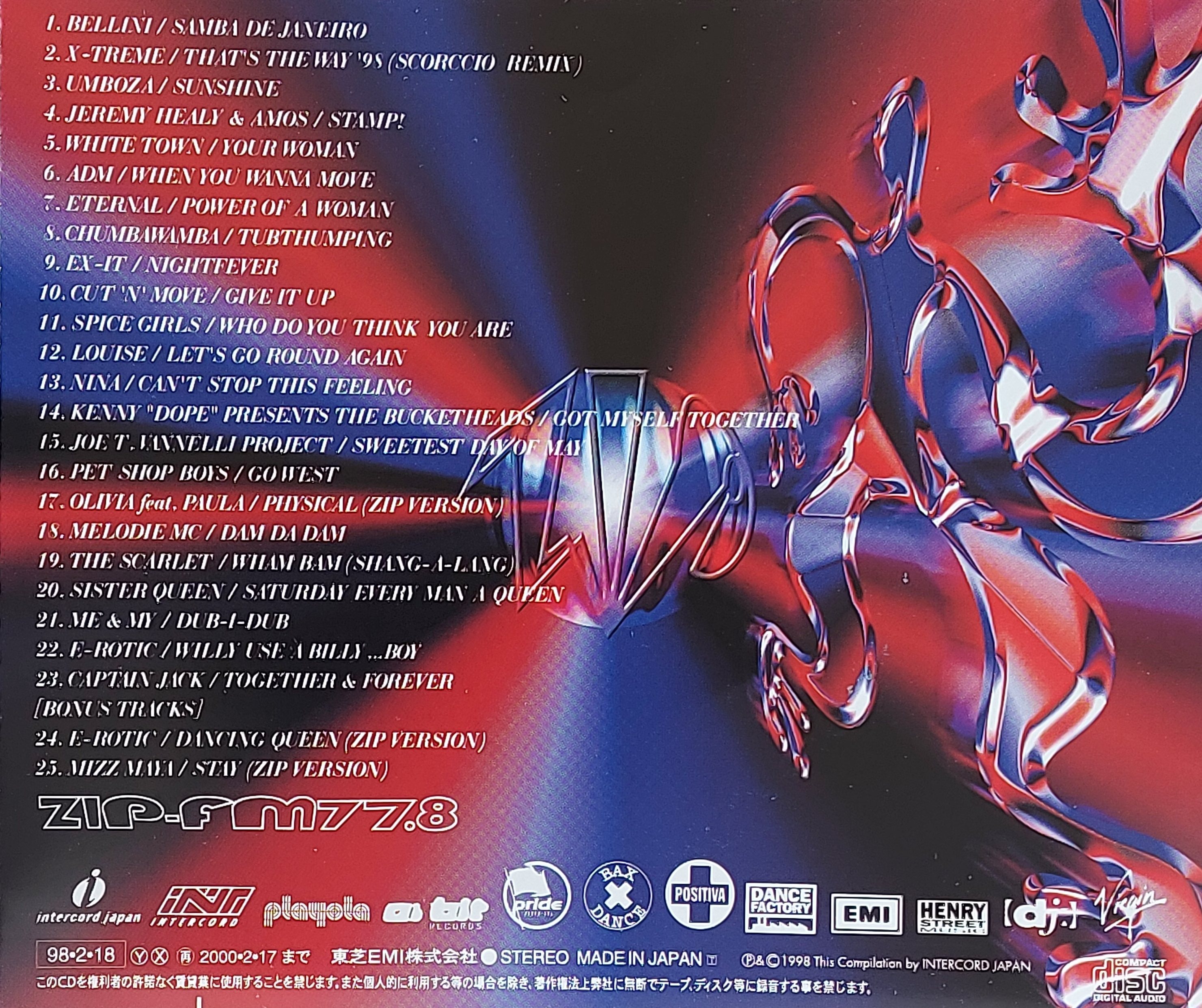 Used CD,Zipmania I Nonstop megamix (B)(Dance)(Various Artists)(1998)(Japan)