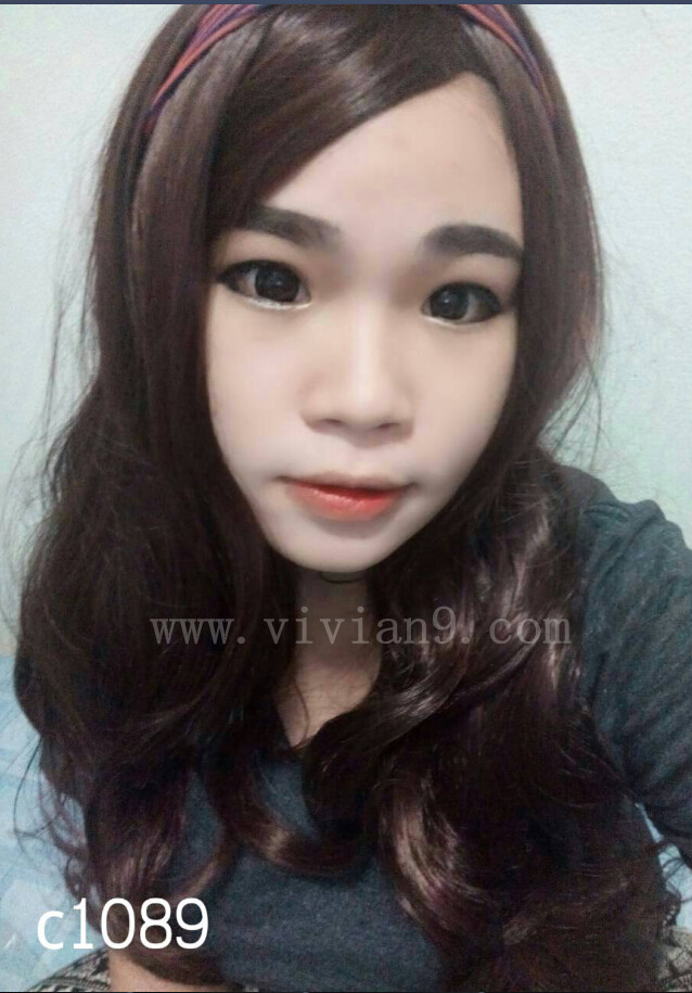 C1089 วิกผมยาวลอนคลาย เเสกกลาง