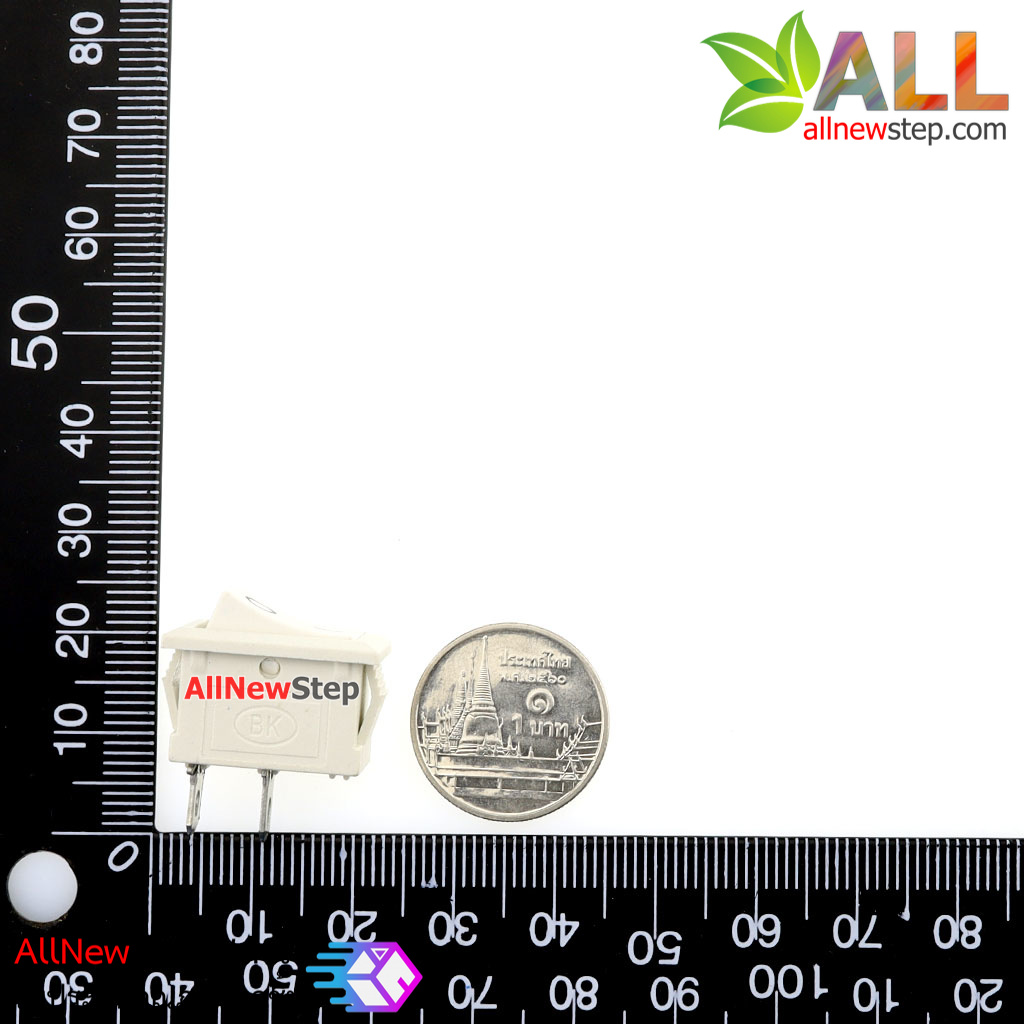 สวิตช์ไฟเปิด/ปิด 2 ขา 6A/250V KCD1-101 สีขาว