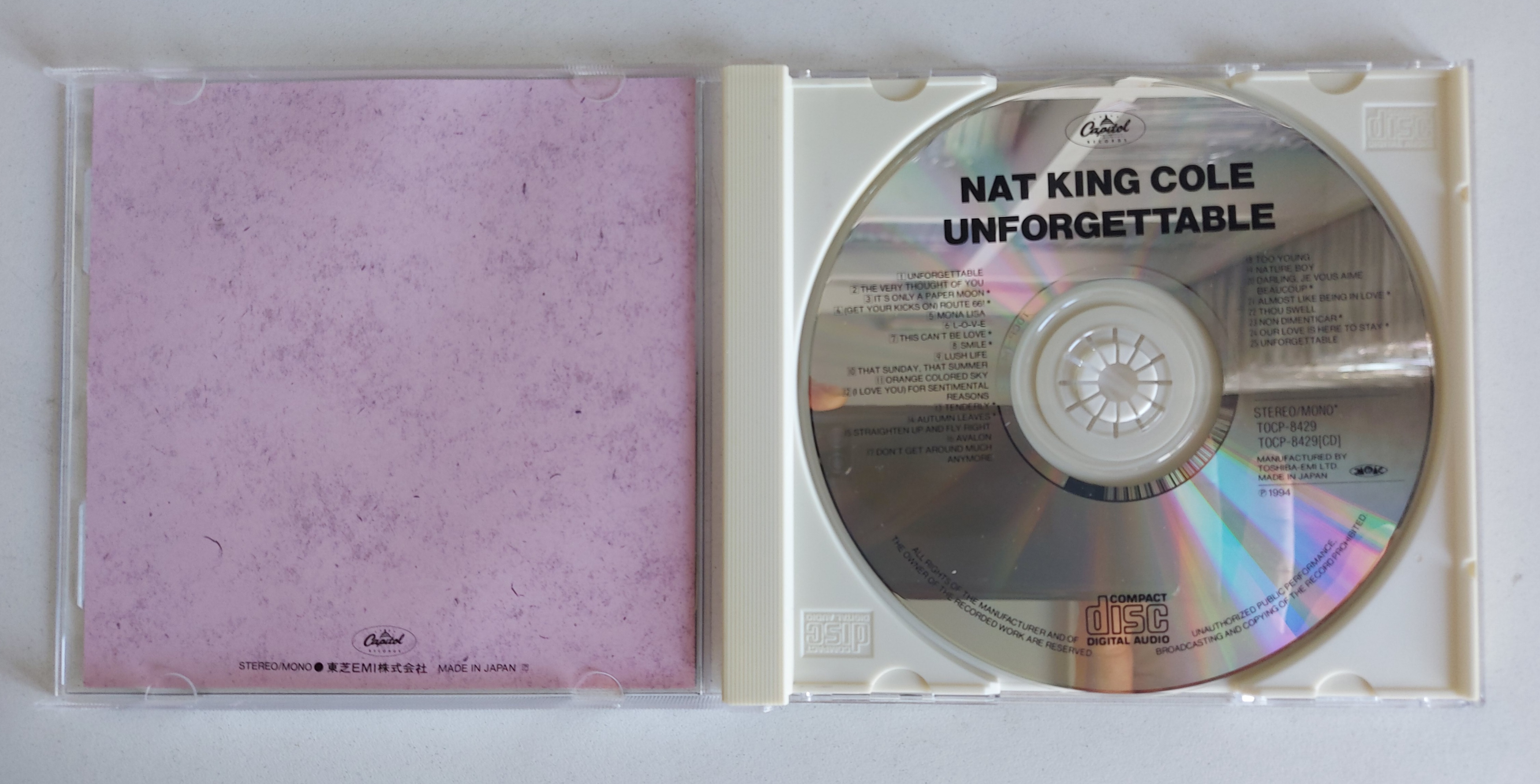 Used CD,Nat King Cole - Unforgettable (B)(1994)(Japan)