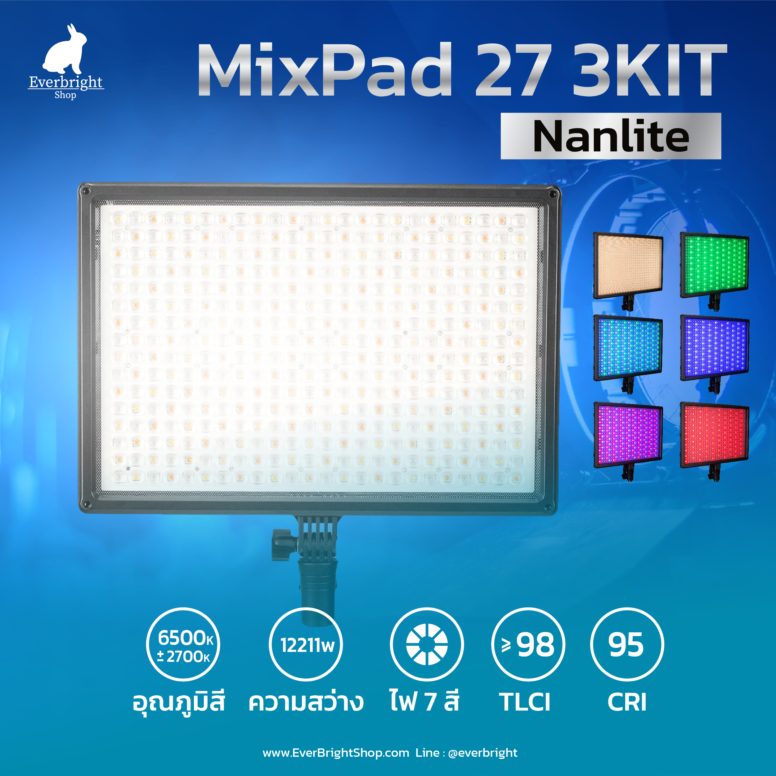 Nanlite MixKit 3 MixPad 27 RGB Panel 3-Light Kit