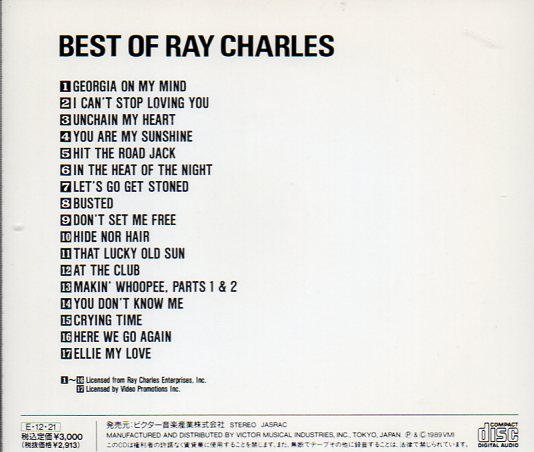 CD,Used,Ray Charles - Best Of Ray Charles(Japan)