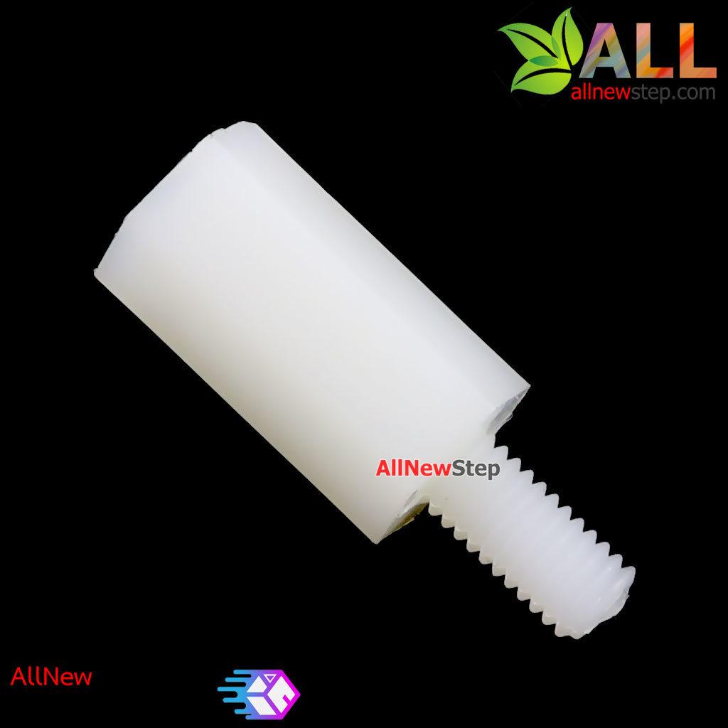 น็อตไนลอน NUT Nylon M3 ขนาด 11+6mm สีขาว จำนวน 1 ชิ้น