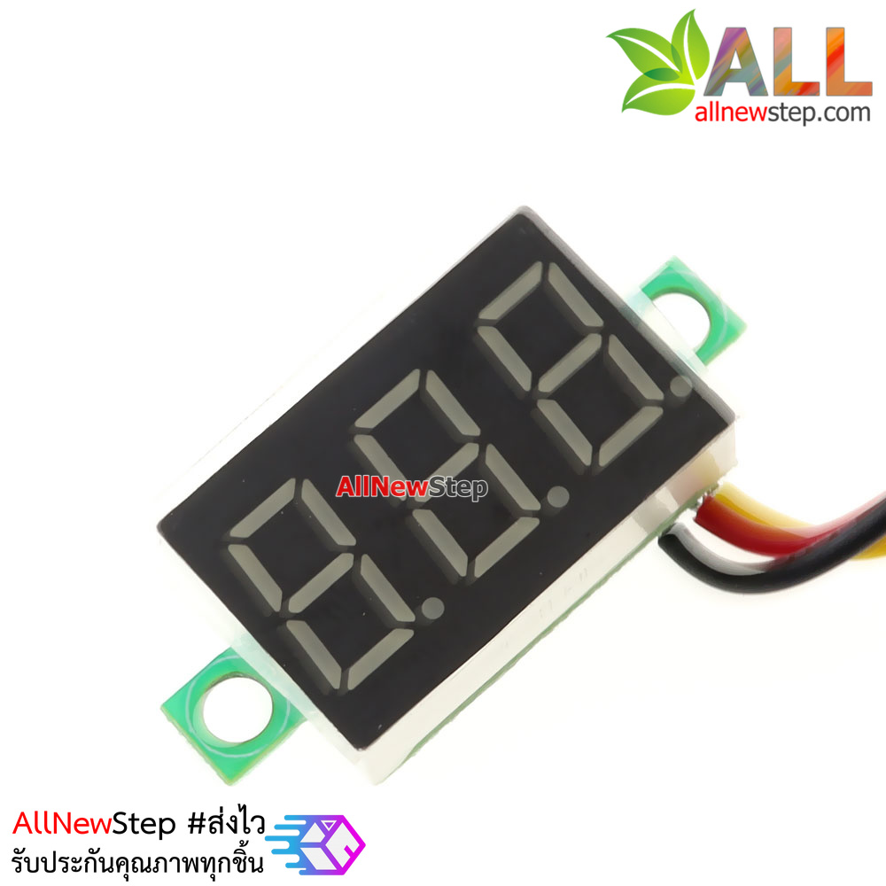 ดิจิตอลโวลต์มิเตอร์ 0-100 โวลต์ จอขนาด 0.36 นิ้ว สีน้ำเงิน Mini 3 Digital 0.36'' LED DC 0-100 V BLUE Volt Voltage Metea Voltmeter 3-24V Power Supply