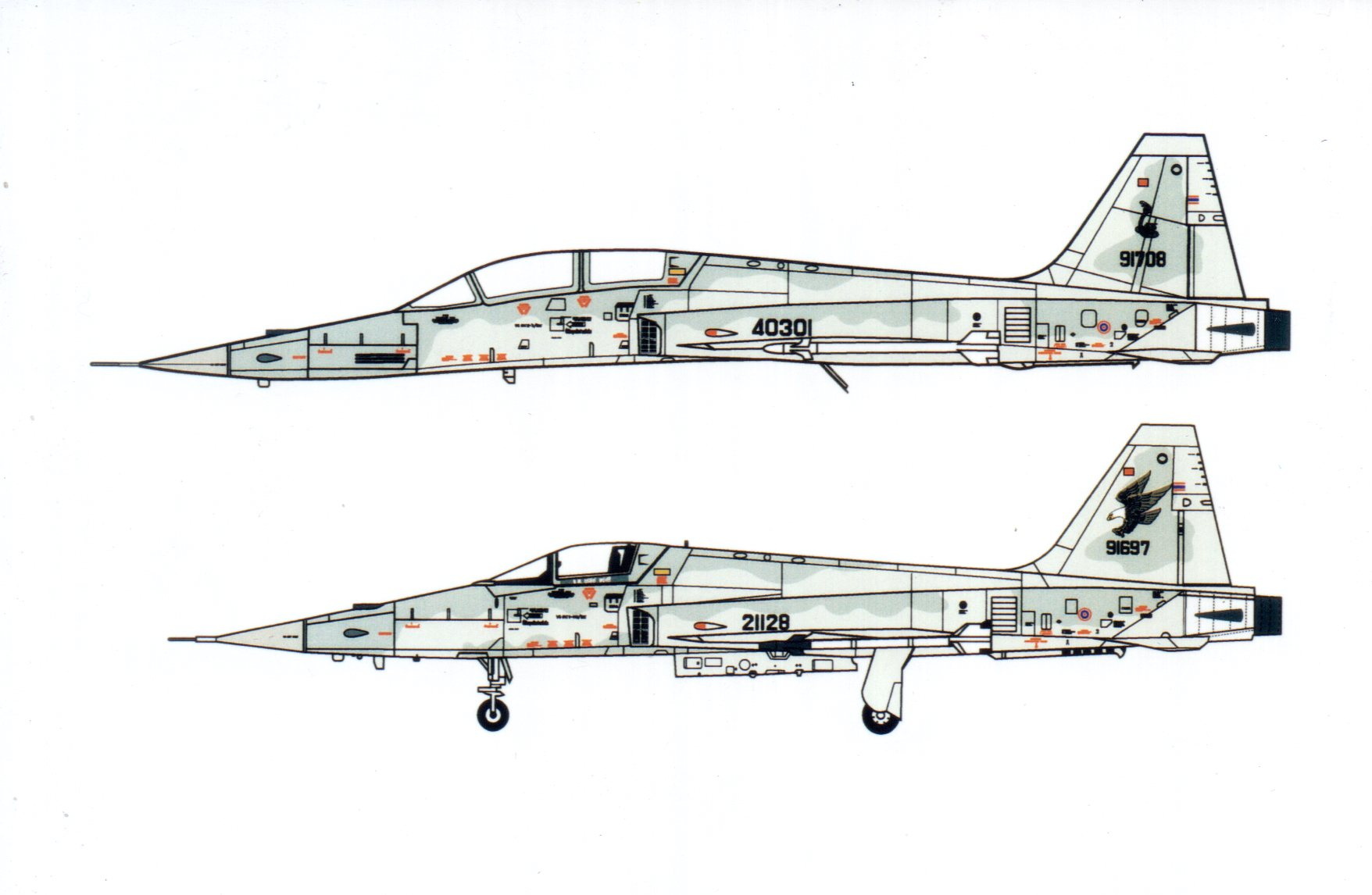 DECAL 1/48 F-5E/F (e-3 standard) TIGER II ROYAL THAI AIR FORCE