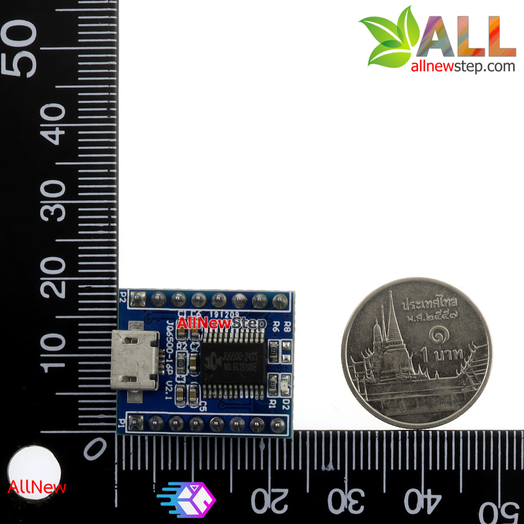 JQ6500 MP3 Player Voice Sound Module UART โมดูลเล่นเพลง MP3 บันทึกข้อมูลได้ในตัวบอร์ด