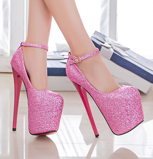 รองเท้าส้นสูง ไซต์ 34-43 สีน้ำเงิน สีชมพูอ่อน สีชมพูเข้ม
