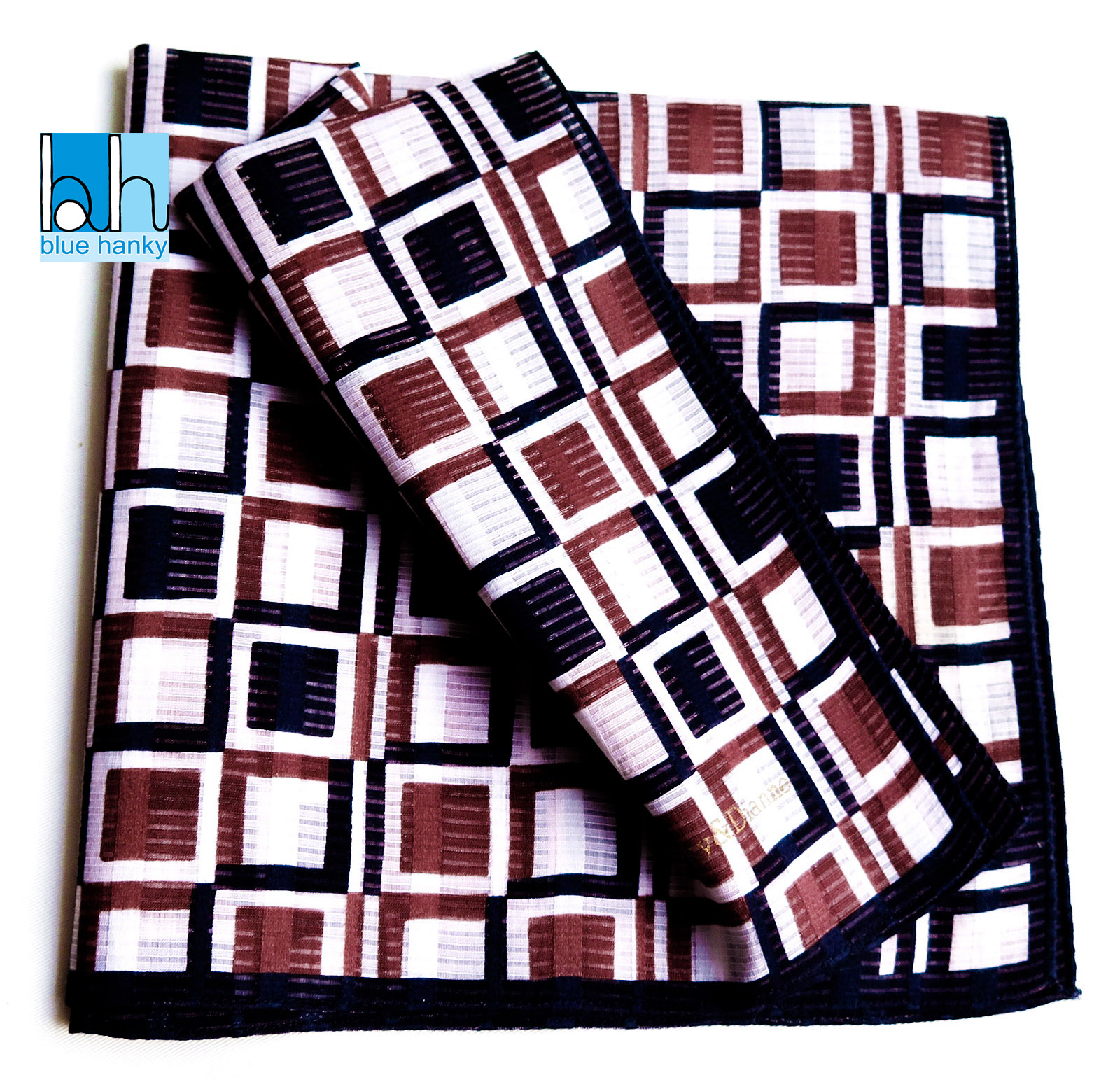 #166 19" Pinky & Dianne ผ้าเช็ดหน้ามือ2 สภาพดี ผ้าเช็ดหน้าผืนใหญ่