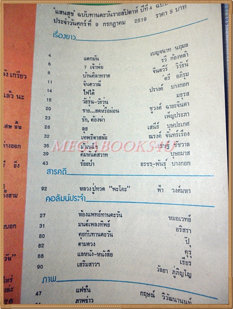 นิตยสารทานตะวัน ปีที่4 ฉบับที่167 กรกฎาคม 2519 ปกลลนา สุลาวัลย์ สภาพดี