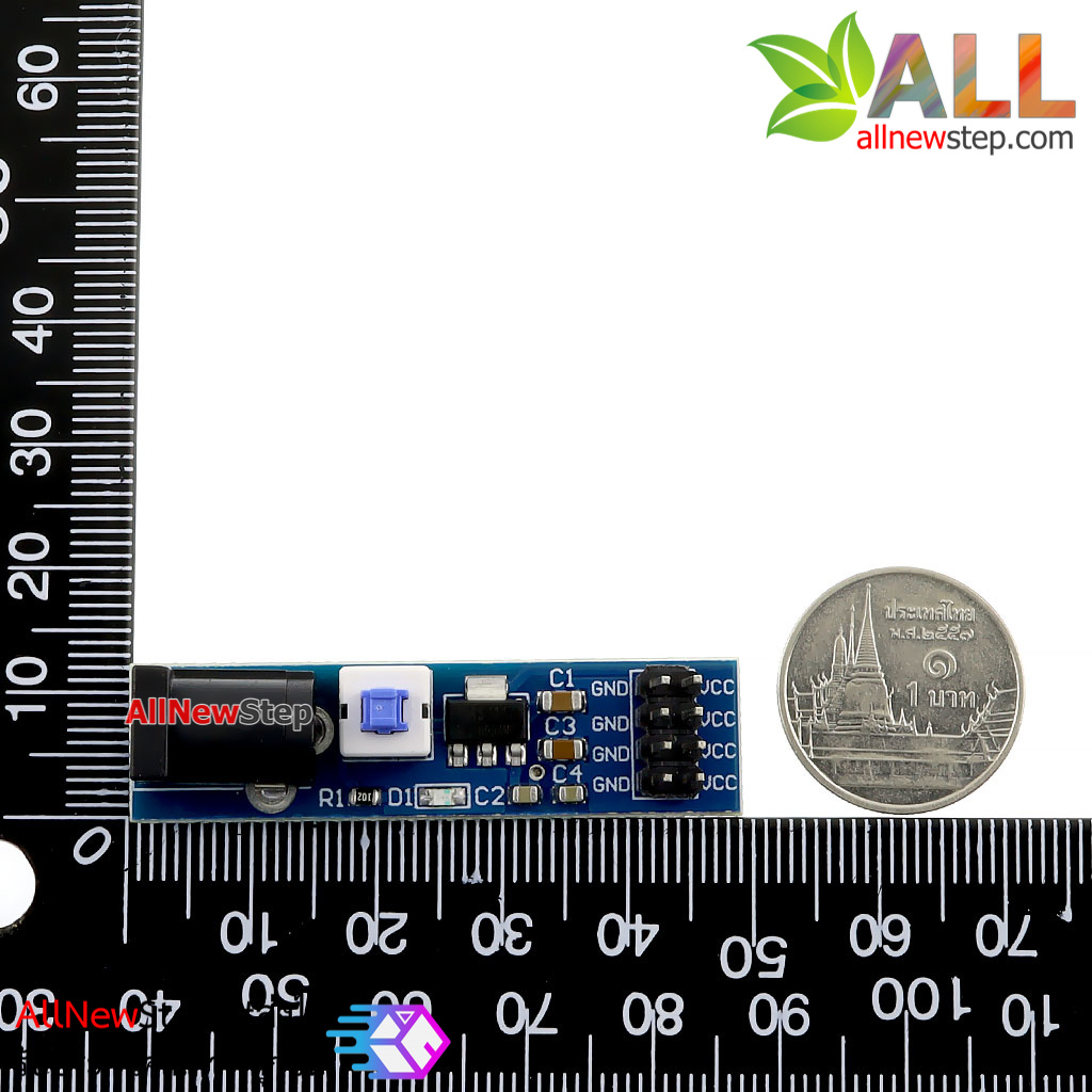 AMS1117 5V Jack 5.5x2.1mm Power Supply Module with DC Switch