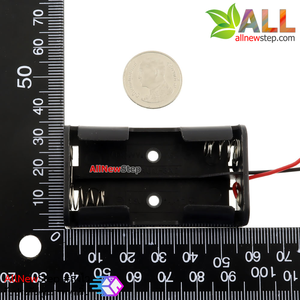 รางถ่าน AA 2 ก้อน 3.0 โวลต์