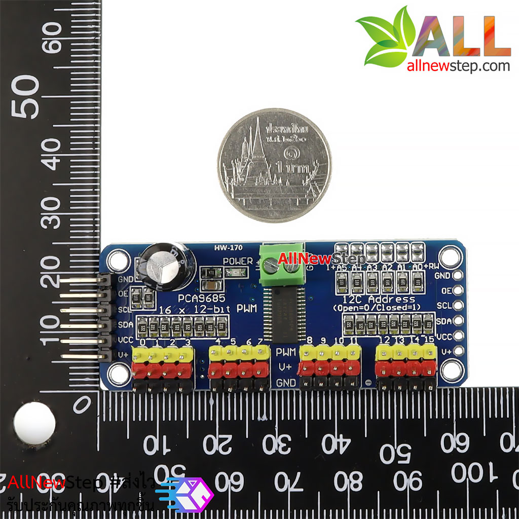 16-Channel 12-bit PWM Servo shield I2C interface PCA9685