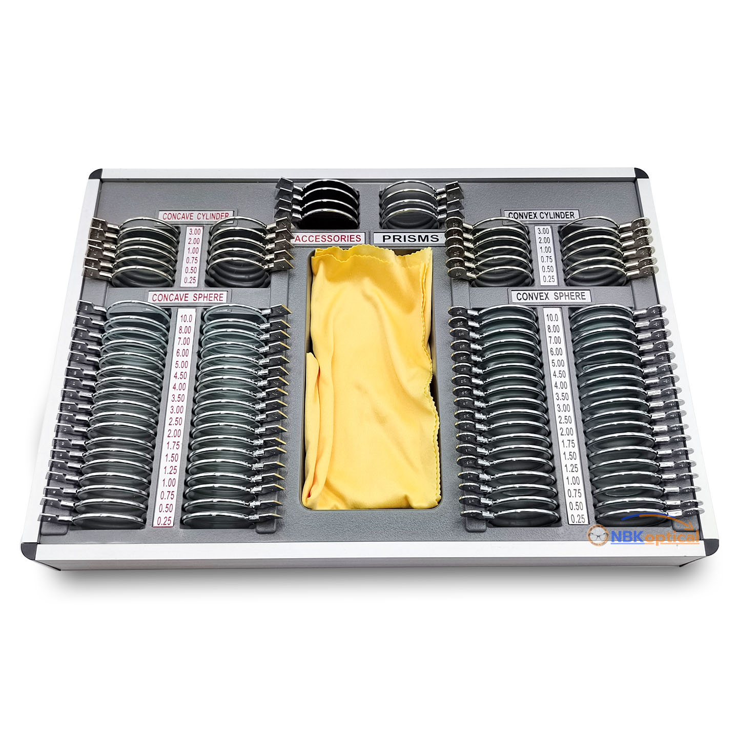 Trial lens set เลนส์เซ็ท ขอบโลหะ เลนส์กระจก (MT S) +-1000+ เฟรม+ครอส (ครอสจะมีการสลับสีเงิน กับ นํ้าเงิน*)