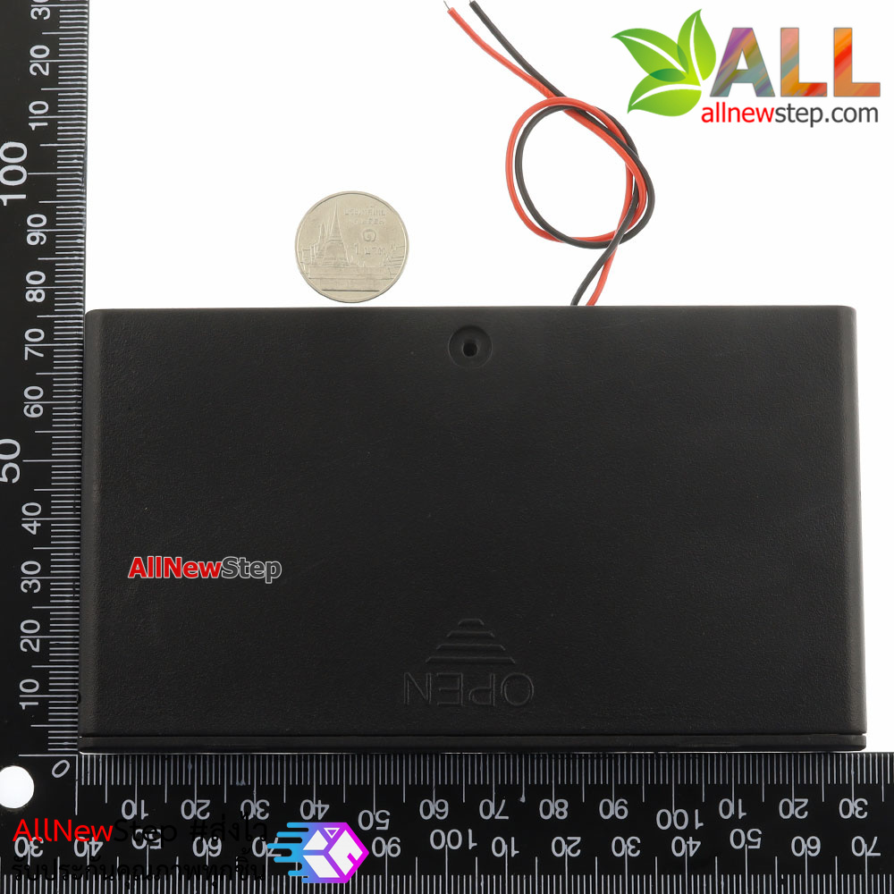 รางถ่าน AA 8 ก้อน 12V มีสวิตช์และฝาปิด