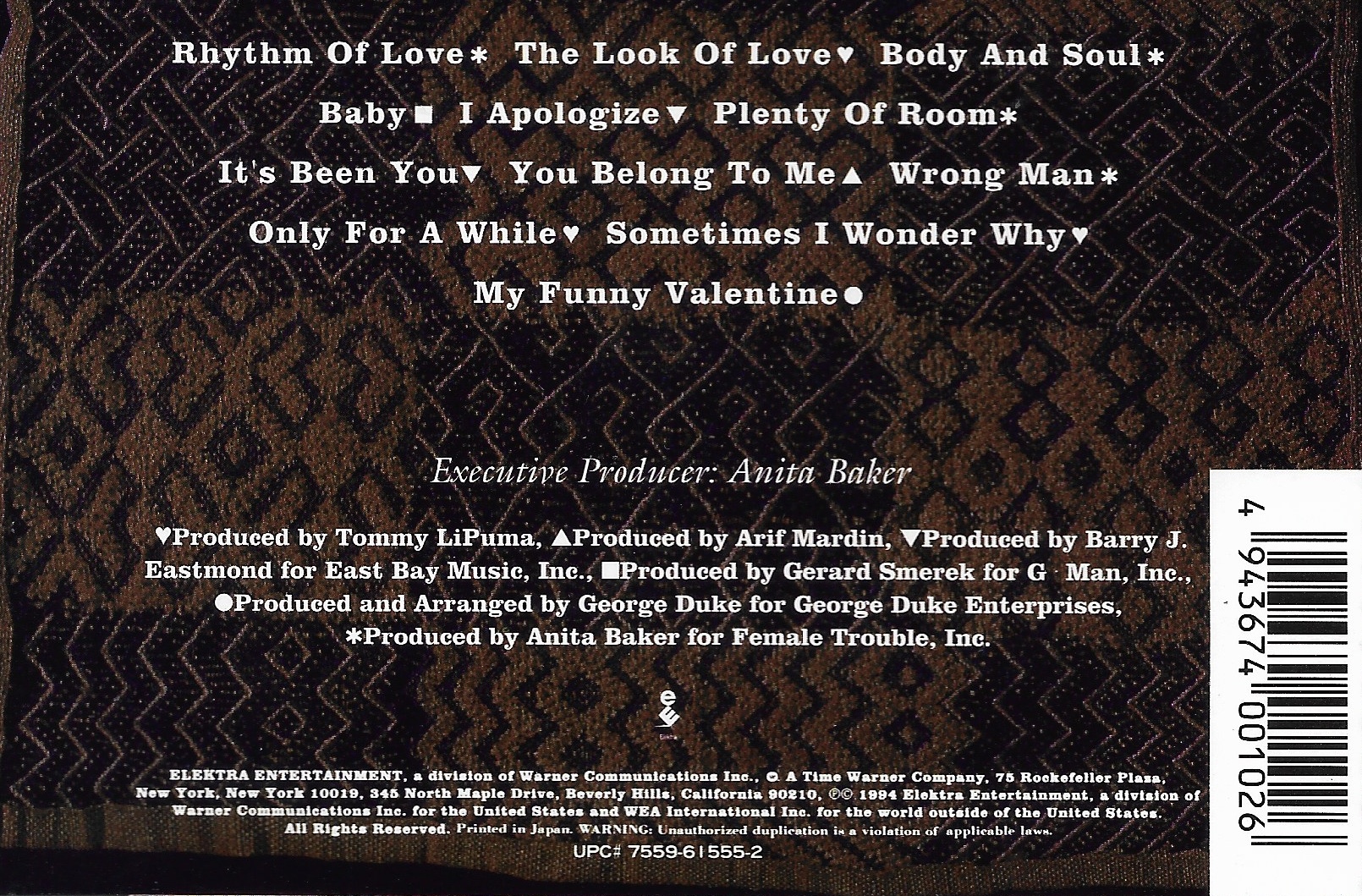 Used CD,Anita Bake - Rhythm of Love (A+)(1994)(Japan)