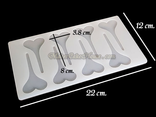 พิมพ์ช็อคโกแลต / กัมเพส รูปหัวใจมีก้าน