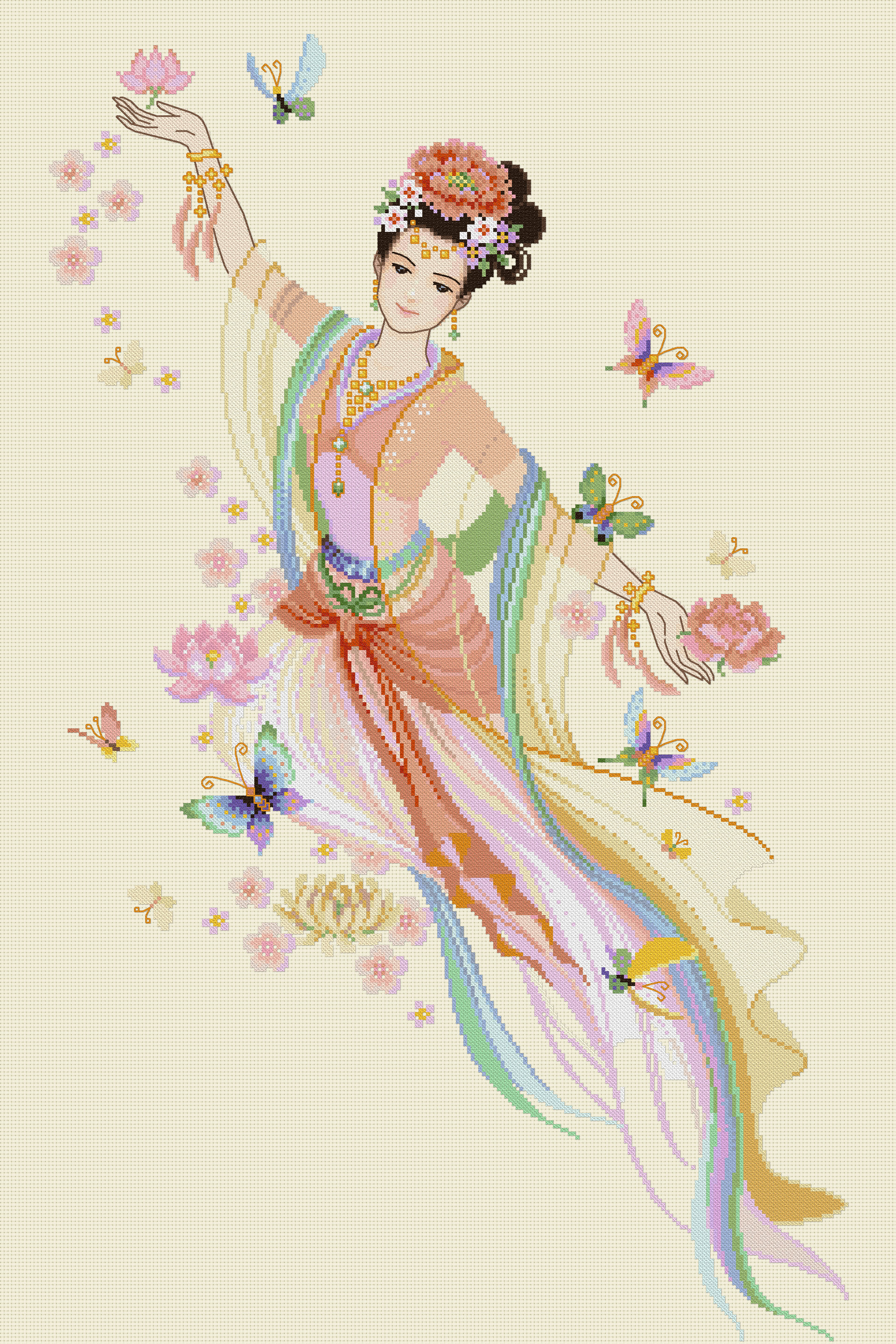 Jasmine ชุดปักครอสติช เทพธิดาแห่งความเจริญรุ่งเรือง