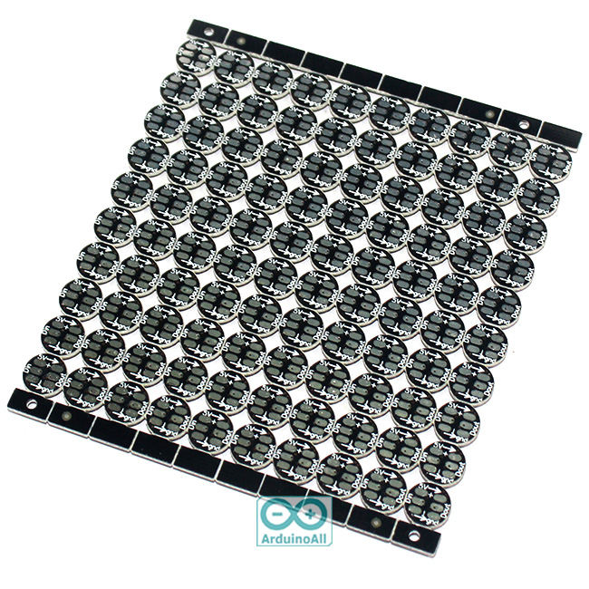 NeoPixel LED WS2812B RGB Matrix 10x10 IC DRIVER Built-In 5Vdc บอร์ดสีดำ