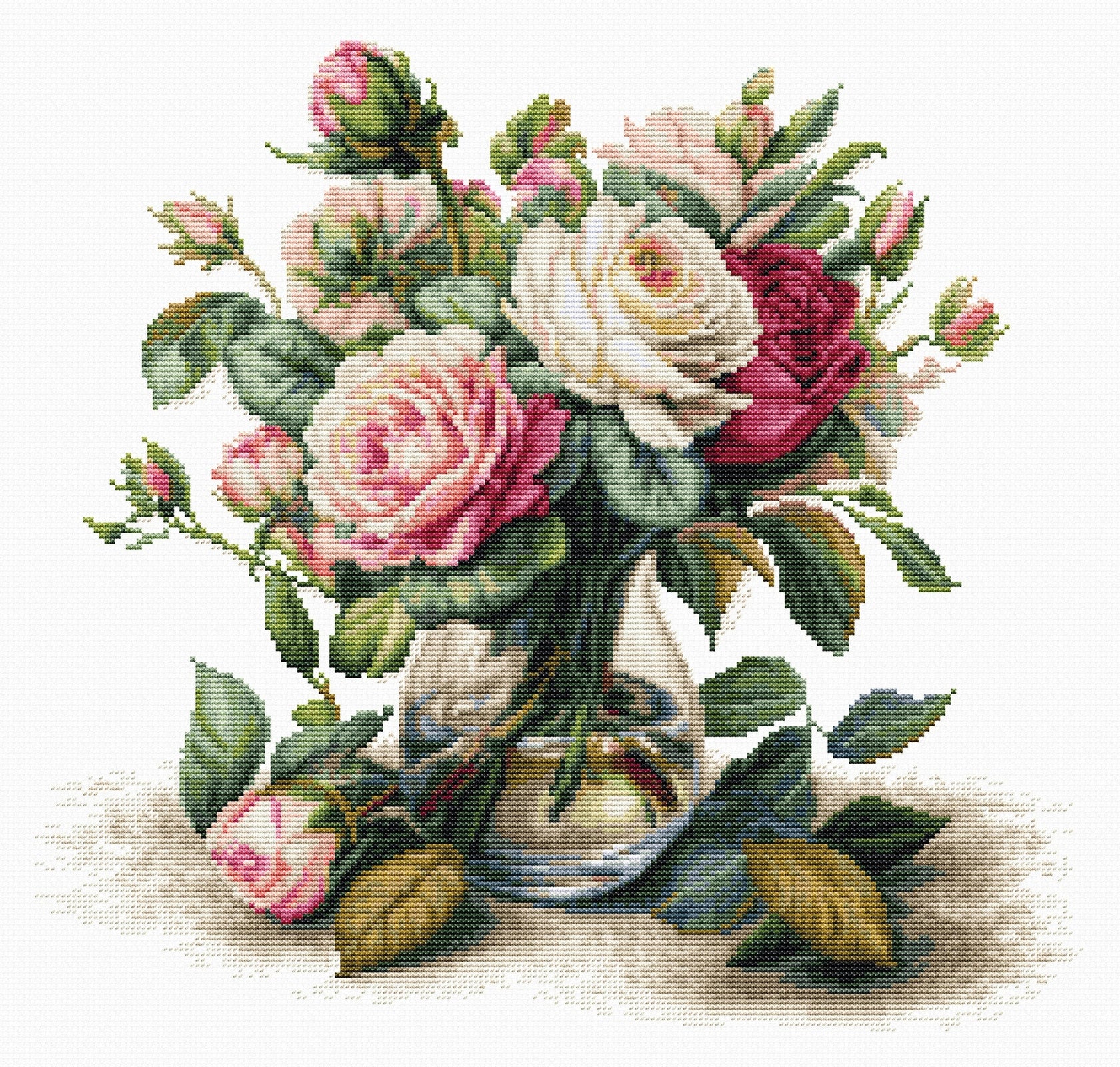 Luca-S ชุดปักครอสติช Vase with Roses