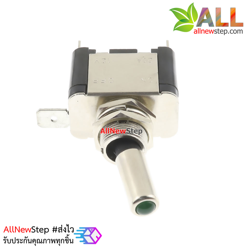 สวิตช์เปิด/ปิด ร็อกเกอร์สวิตช์ switch 3.3-12V 20A ฝาสีเขียว พร้อมไฟ LED สีเขียว