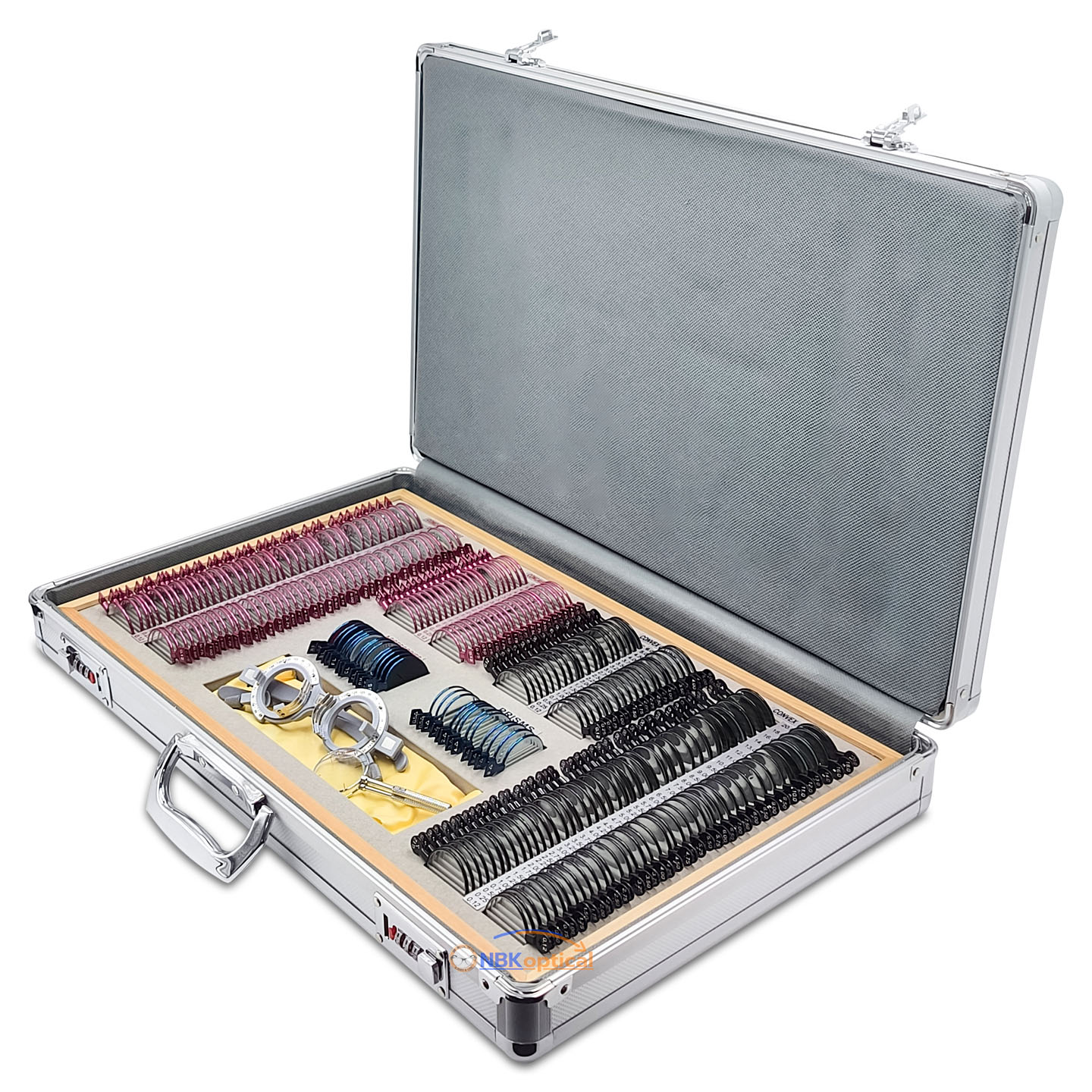 266JSC Optical Trial Lens Set L +-2000 เลนส์ กระจกใส Rim Metal ขอบโลหะ สีแดง และ สีดํา วัสดุคุณภาพสูง