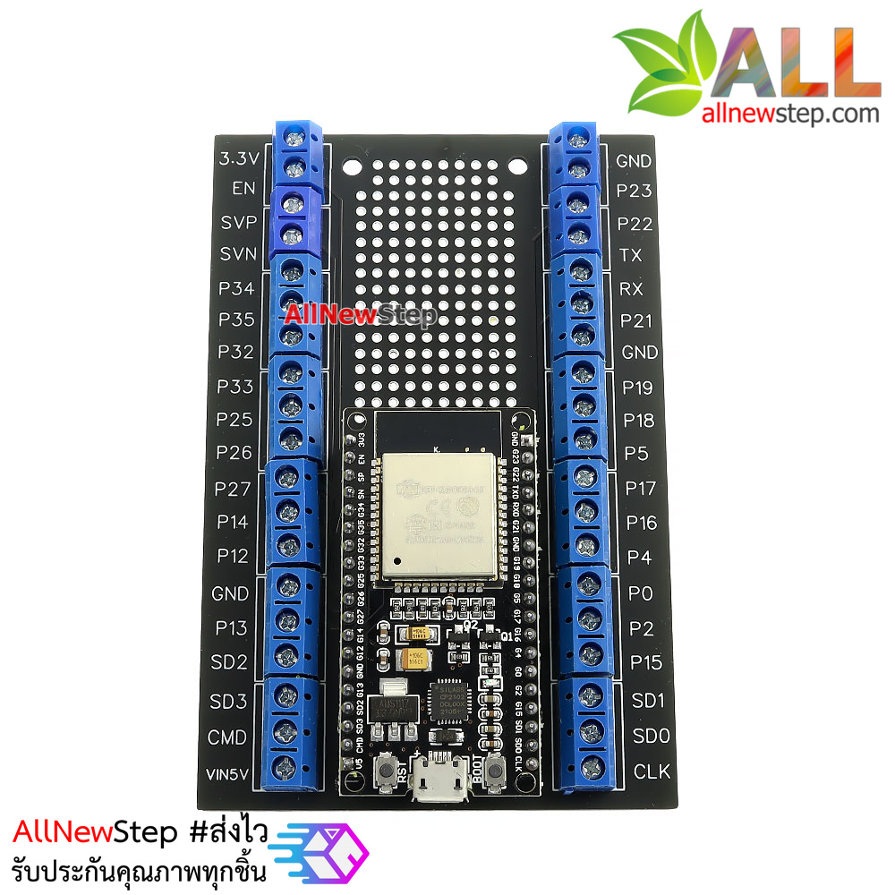 บอร์ดขยายขา ESP32 screw shield NodeMCU ESP32 ESP32S ESP32-S แบบ 38 ขา แบบ 38 ขาทุกรุ่น แบบ DIY ยังไม่ได้บัดกรี