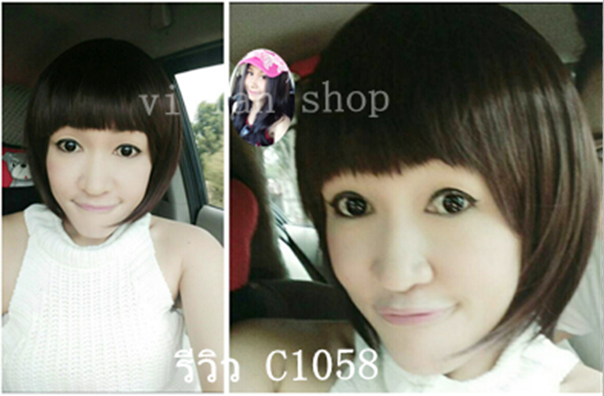 C1058 วิกผมสั้น หน้าม้าตรง ทรงน่ารักมากคะ