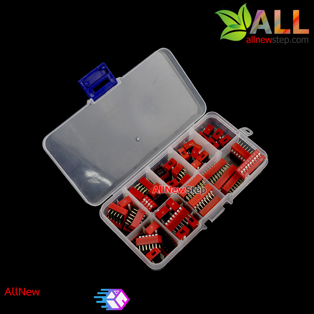 ชุดสวิตช์ DIP switch 9 แบบอย่างละ 5 รวม 45 ชิ็น พร้อมกล่องเก็บอุปกรณ์