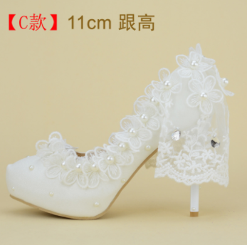 รองเท้าเจ้าสาวสีขาว ไซต์ 34-40 สูง 5.6 / 4.4 / 3.2 นิ้ว