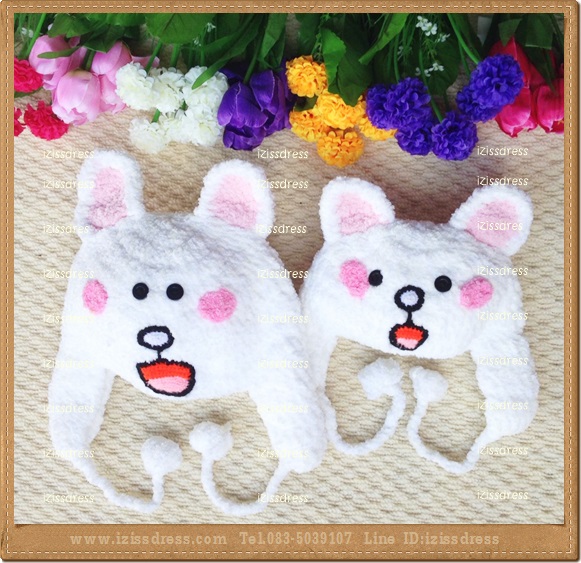 ใหม่สุดๆ พร้อมส่งหมวกแฟนซีกระต่ายไลน์โคนี่ cony Line rabbit ผลิตจากไหมขนแกะอย่างดี สวมใส่นุ่มสบายศีรษะค่ะ