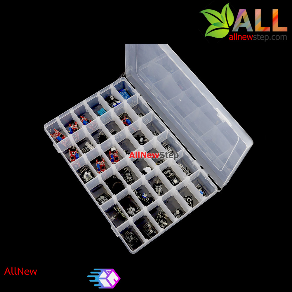37 IN 1 Sensor Kits For Arduino ชุดโมดูลเซ็นเซอร์ 37 in 1 สำหรับ Arduino พร้อมกล่องพลาสติก