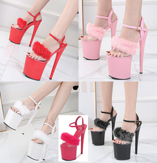 รองเท้าส้นสูง 6.8 / 8 นิ้ว ไซต์ 34-42 สีดำ/แดง/ขาว/ชมพูอ่อน/ชมพูเข้ม