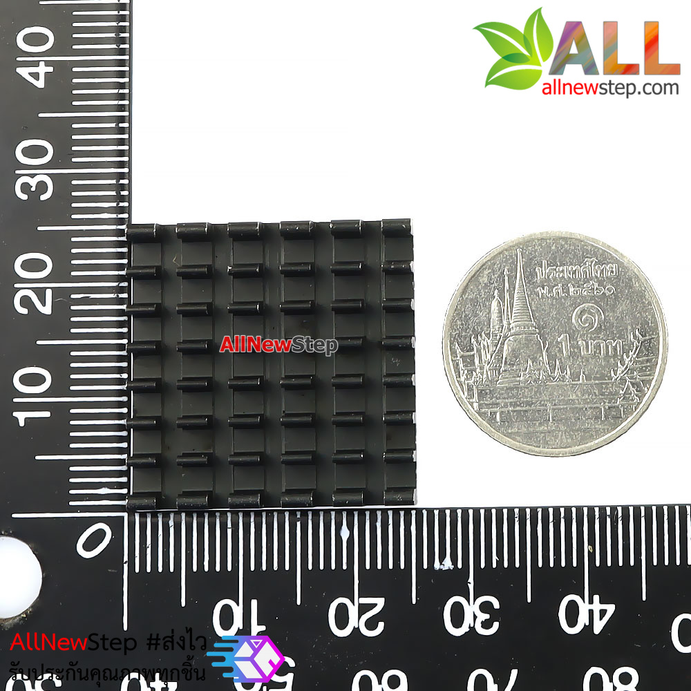 แผ่นระบายความร้อน สีดำ 25x25mm