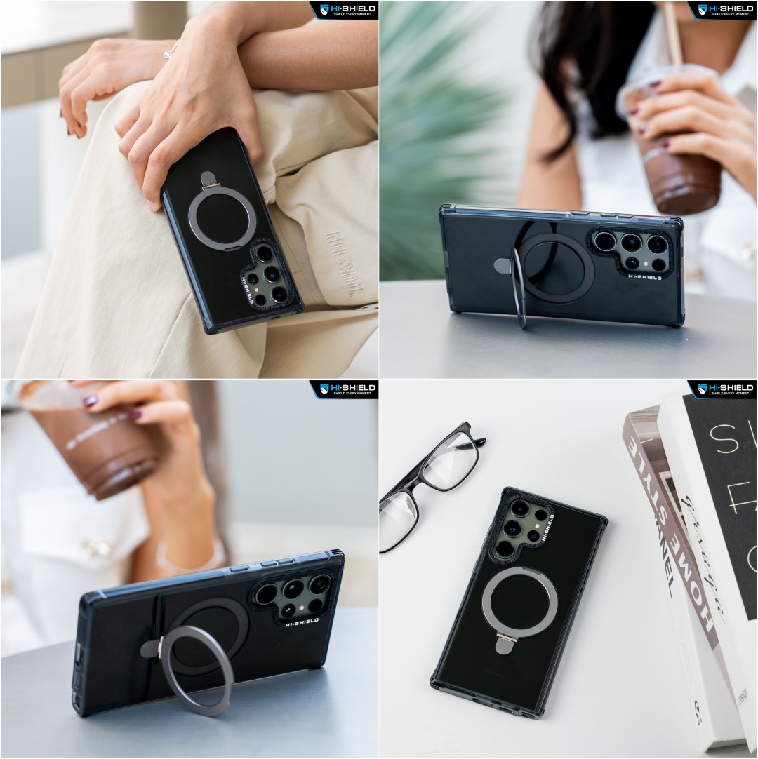 SS S24 Hishield Kickstand Magsafe ShockProof Case เคสกันกระแทก x2 พร้อมขาตั้ง สำหรับ Samsung S24 UItra S24 Plus S24 ใบกำกับภาษี