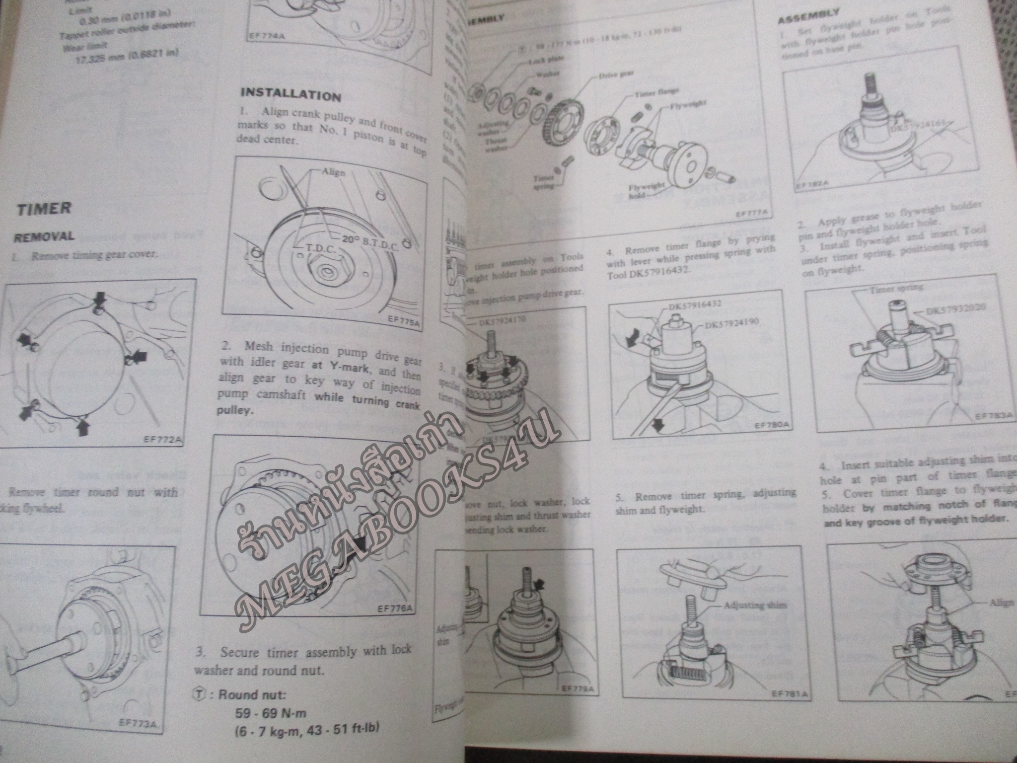 คู่มือซ่อมรถนิสสัน รถดัทสัน SERVICE MANUAL model SD22 & SD33 DIESEL ENGINE / NISSAN MOTOR. /