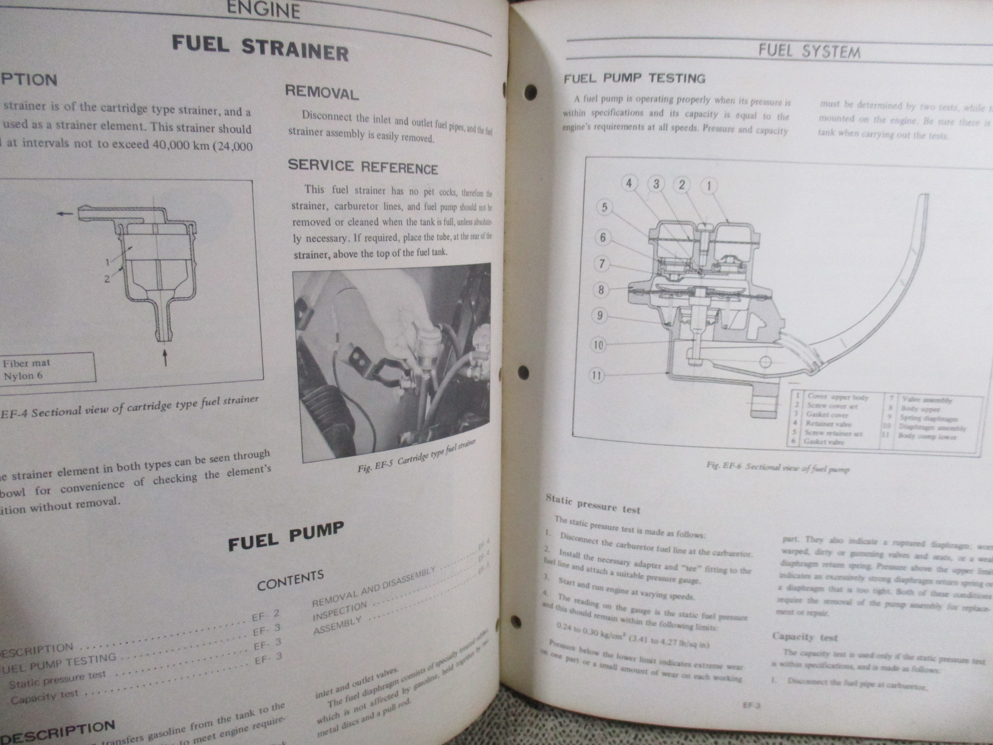 คู่มือซ่อมรถนิสสัน รถดัทสัน SERVICE MANUAL model L20A, L24 SERIES ENGINE / NISSAN MOTOR. / ตำหนิ ตัวหนังสือมีเจาะรูไว้ใส่แฟ้ม