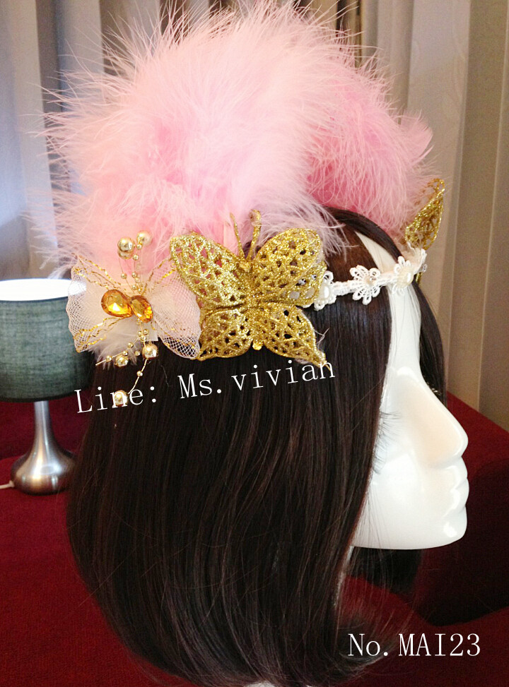MAI23 มงกุฎขนฟู ผี้เสื้อโบว์ (งาน handmade)**สินค้ามีจำกัด**