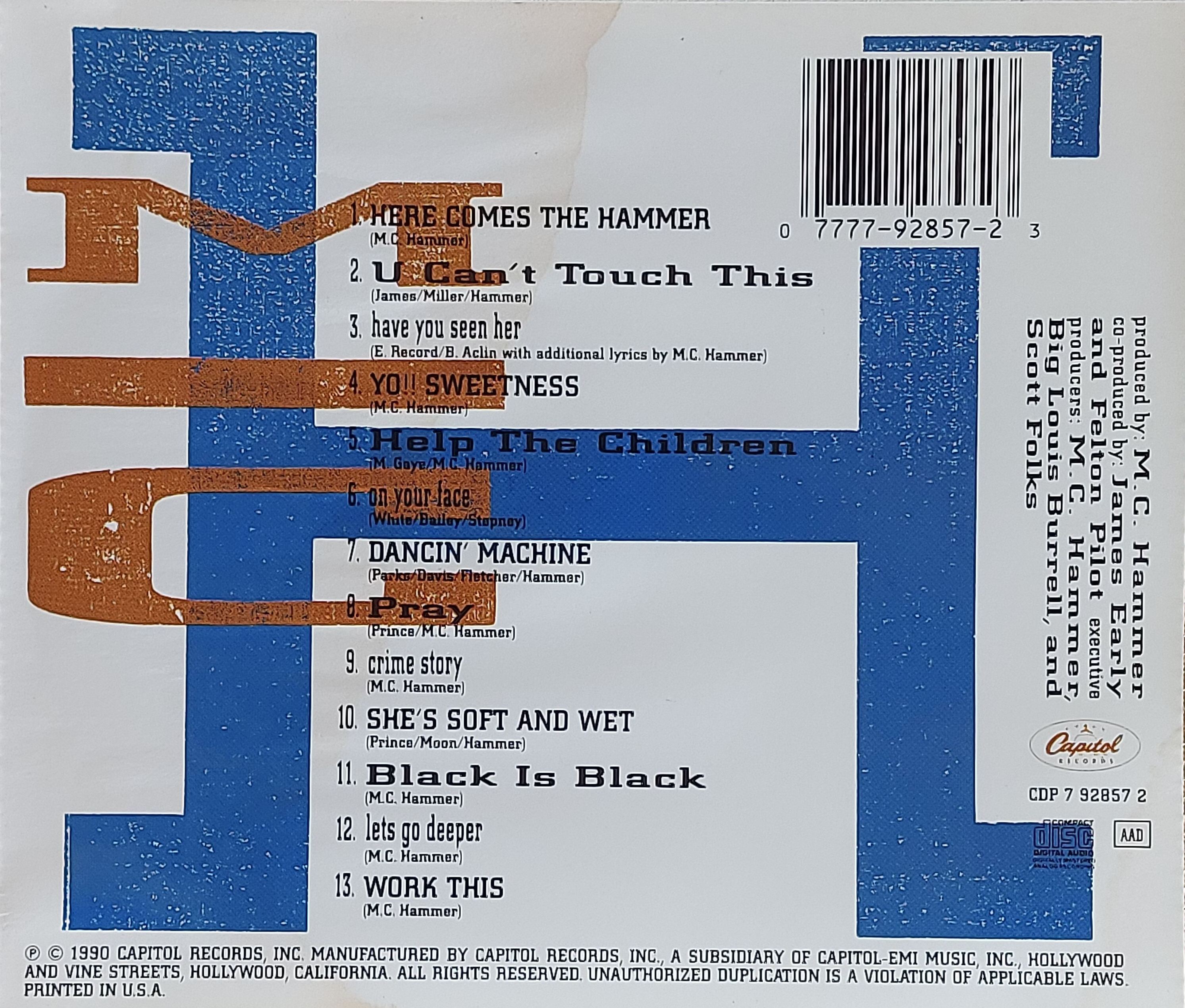 Used CD,M.C. Hammer - Please Hammer Don't Hurt em (A)(MC Hammer)(1990)(USA)