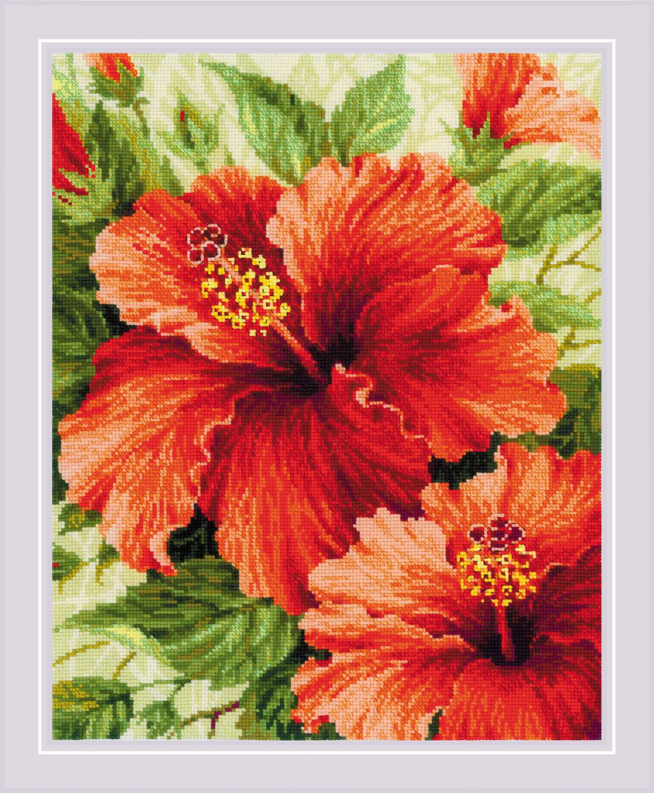 Riolis ชุดปัก Hibiscus (symbol of love and passion)