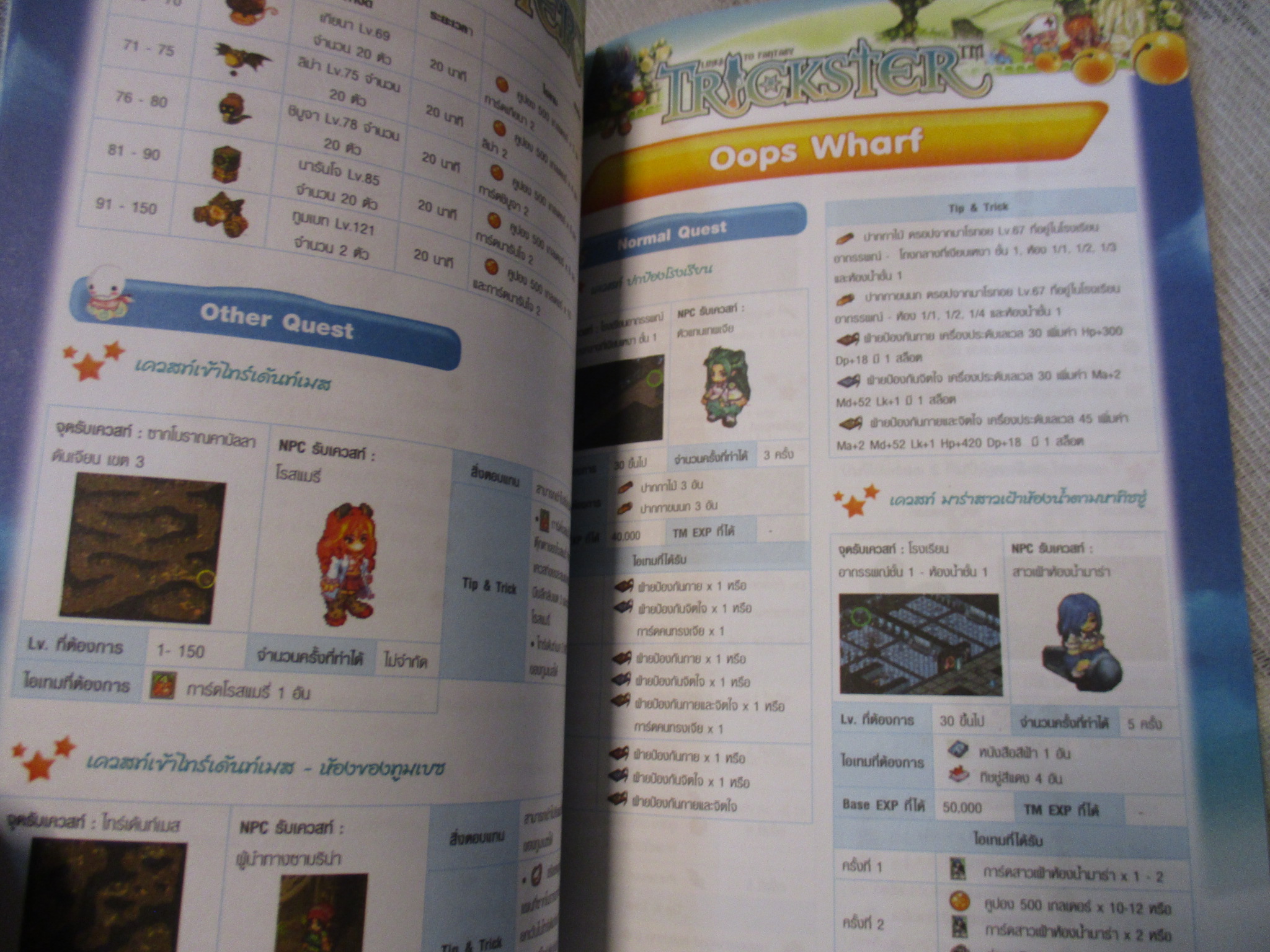 คู่มือเฉลยเกมส์ TRICKSTER QUEST BOOK ฉบับรวมเควสท์