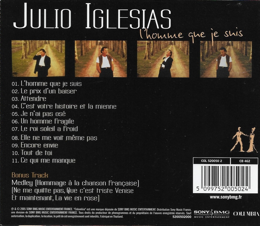 CD,Julio Iglesias - L'Homme Que Je Suis (2005)(Thai)