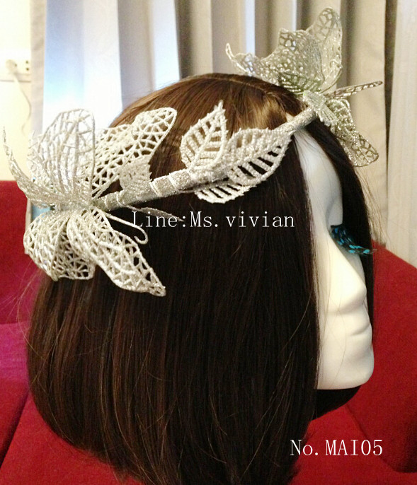 MAI05 มงกุฎผีเสื้อตัวใหญ่สีเงิน (งาน handmade)**สินค้ามีจำกัดในเเต่ละล๊อต**