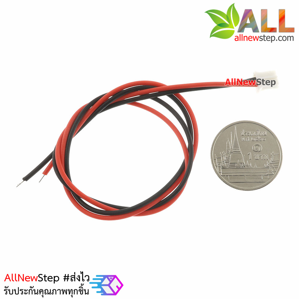 สายไฟจัมเปอร์ PH2.0 2p ระยะห่างระหว่างขา 2.0mm สายไฟ 2 เส้น ยาว 30 cm